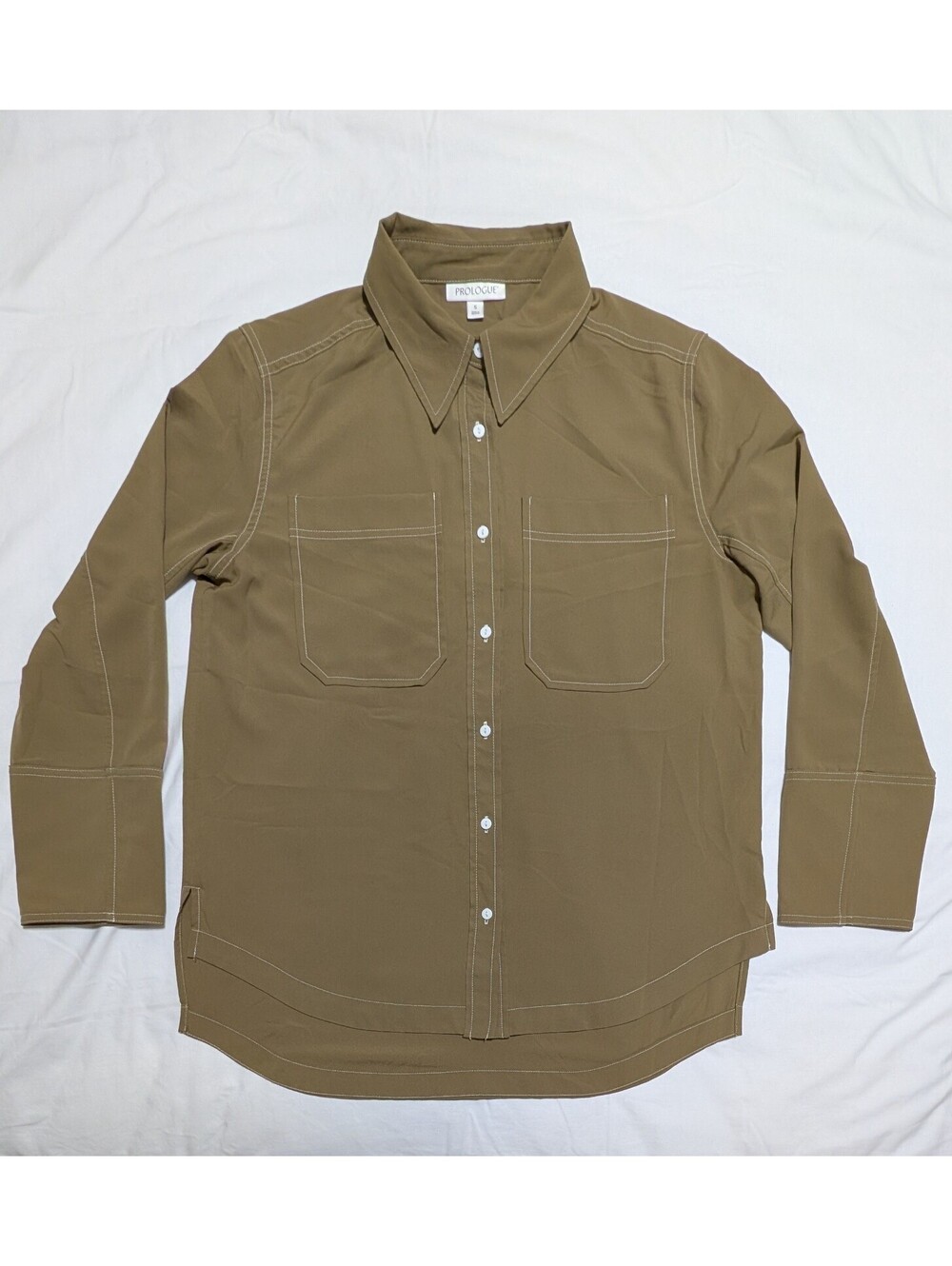 Prologue Contrast Stitch Utility Button Down Shirt  Size S